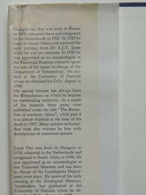 The Butterflies of Southern Africa, Part IV - G Van Son