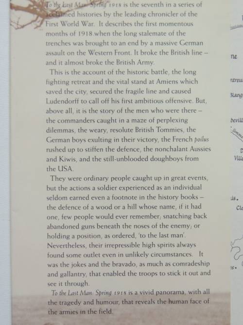 To The Last Man Spring 1918 - Lyn MacDonald