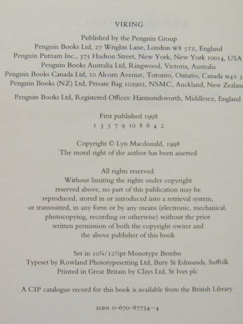 To The Last Man Spring 1918 - Lyn MacDonald
