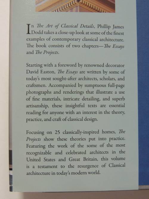 The Art of Classical Details - Theory, Design and Craftmanship - Phillip James Dodd -INTERIOR DESIGN