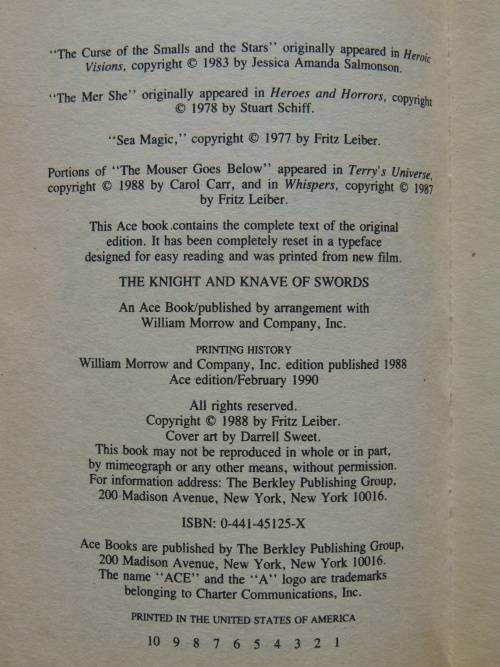 The Knight and Knave of Swords - Fritz Leiber