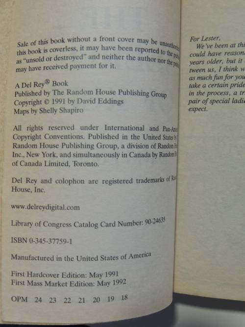 The Malloreon 5Vol`s -Guardians West, King Murgos, Demon Lord K,Sorceress D,Seeress K -David Eddings