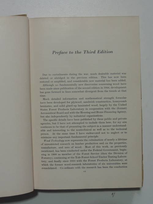 Wood Technology - Constitution, Properties and Uses - 3rd ed. 1951- Harry Donald Tieman