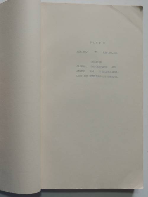 South African National War Museum - Medal Catalogue, 1959Catalogue of Military Orders, Decorations