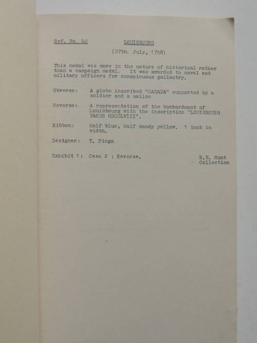 South African National War Museum - Medal Catalogue, 1959Catalogue of Military Orders, Decorations