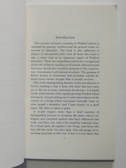 The Waldorf School Approch to HistoryWerner Glas