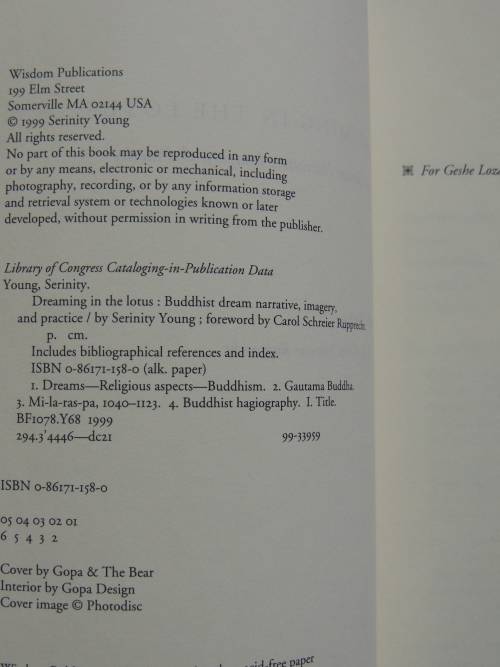 Dreaming  in the Lotus - Buddhist Dream Narrative, Imagery, & Practice - Serenity Young