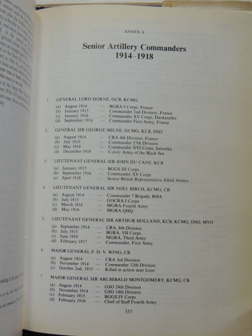 History Of The Royal Artillery Regiment - Western Front 1914 - 18 - General Sir Martin Farndale, KCB