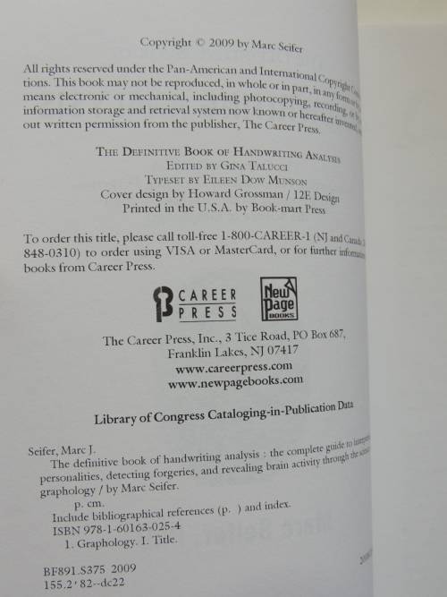 The Definitive Book of Handwriting Analysis- Marc Seifer