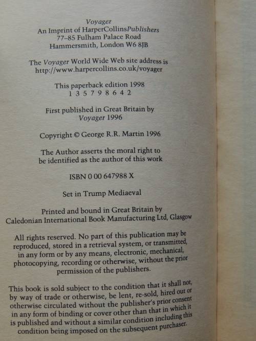 A Game of Thrones - Book 1 of A Song of Ice and Fire - George RR Martin