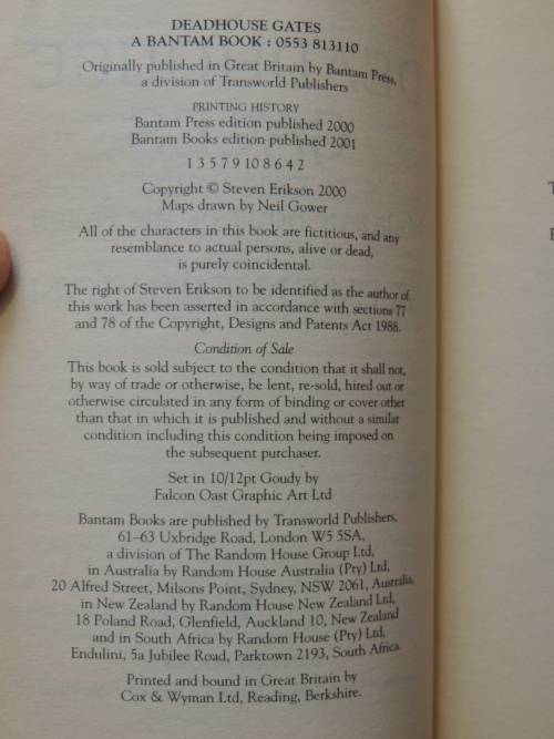 Deadhouse Gates - A Tale of the Malazan Book of the Fallen - Steven Erikson