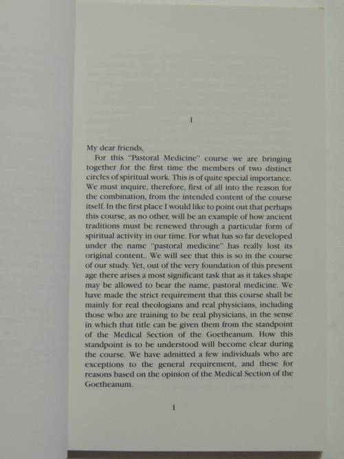 Pastoral Medicine  - Rudolf Steiner