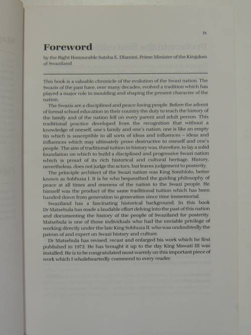A History of Swaziland - Dr JSM Matsebula  3rd Edition