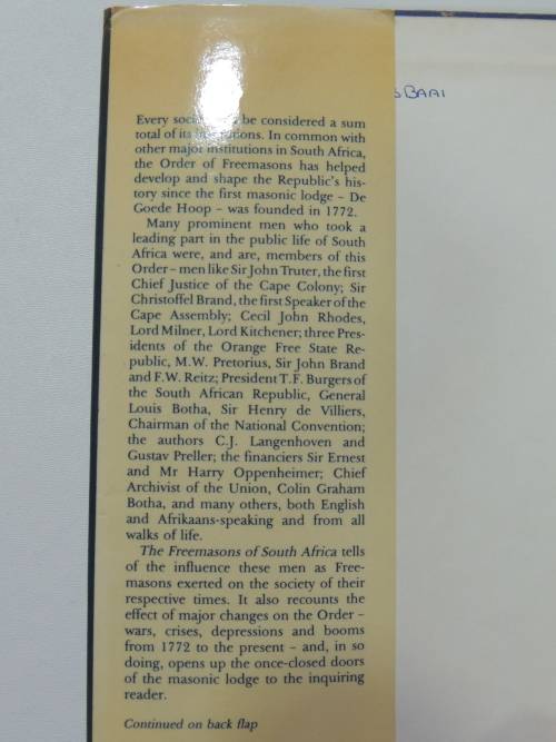 The Freemasons of South Africa- Dr AA Cooper