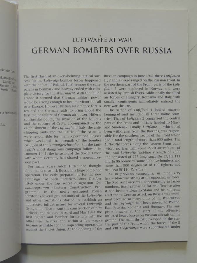Luftwaffe At War - German Bombers Over Russia- Manfred Griehl