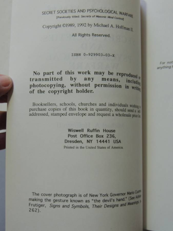 Secret Societies And Psychological Warfare- Michael A. Hoffman II
