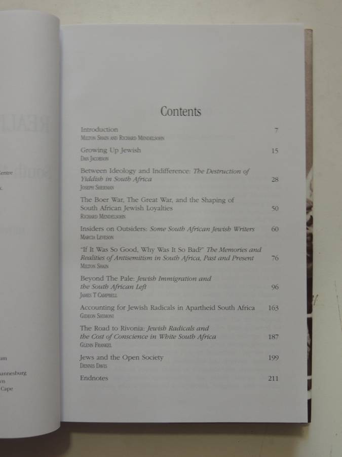 Memories, Realities & Dreams, Aspects Of The South African Jewish Experience - ed Milton Shain, R M