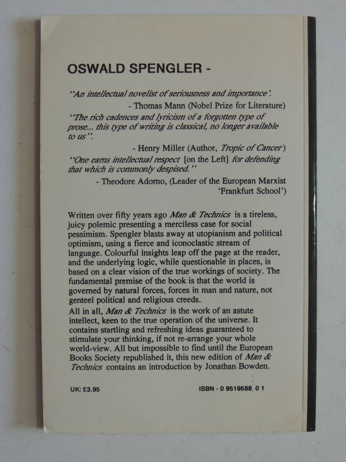 Man And Mechanics - A Contribution To A Philosophy Of Life- Oswald Spengler