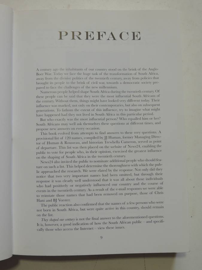 They Shaped Our Century - The Most Influential South Africans Of The Twentieth Century