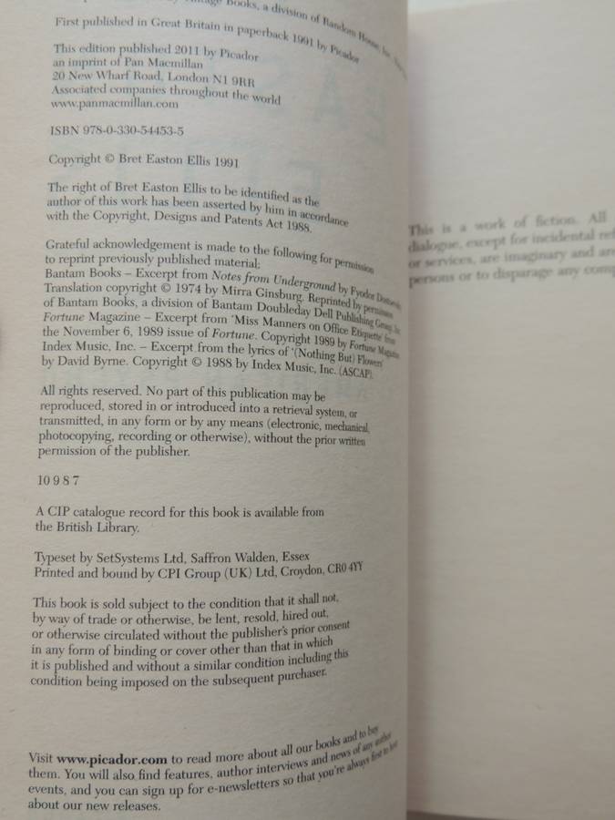 American Psycho - Bret Easton Ellis