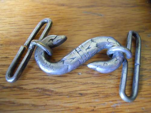 WW1 era Police snake buckle-  Silver plated brass