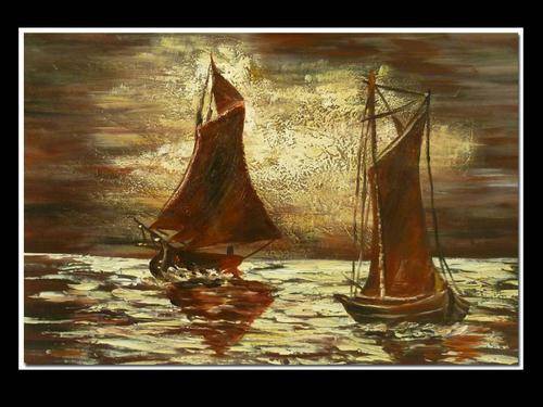 Signed Hand Painted Oil Painting by Wu Lei (48 x 67.5cm)