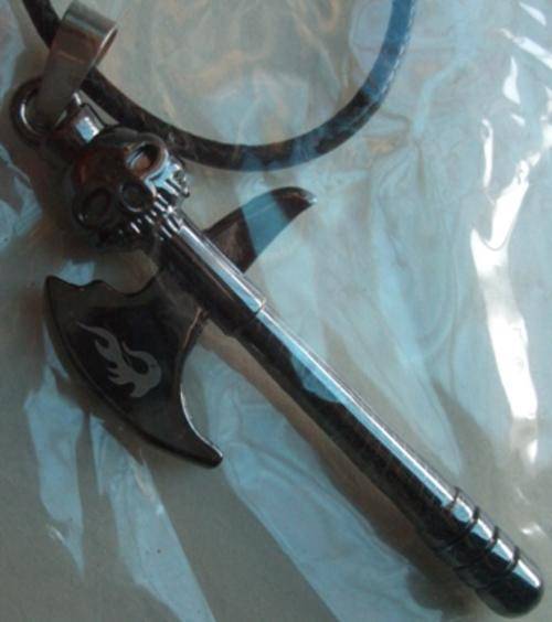 Axe-with-skull pendant on Necklace
