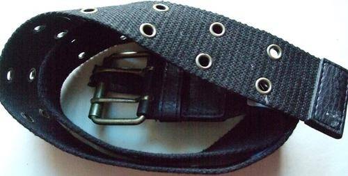 39cm Studded Eyelet Black Men's Belt
