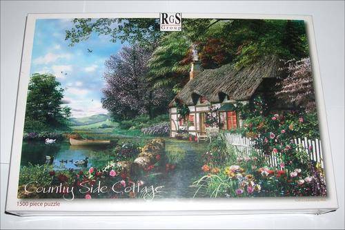 Country Side Cottage (1500pc Puzzle) - Brand New Still Sealed   Information      Country Side Cottage     1500 Piece Puzzle     Fully Interlocking Pieces (800mm x 600mm)     Brand New, Still Sealed, No Damage to Box or Contents     Puzzle Made by RGS Group     © 2012 Licensed by MGL     Ref: RGS 7051 (Puzzle Code in this Series)     Choking Hazard: Not for Children Under 3 years (36 Months)