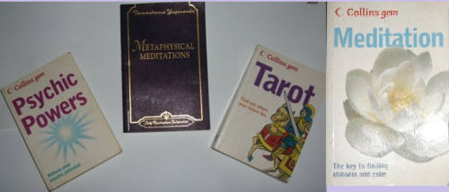 3 Collins Gem Pocket Books + 1 other: Meditation, Psychic Powers, Tarot & Metaphysical Meditations