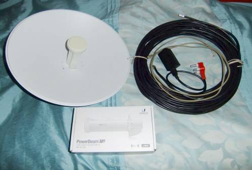 Ubiquiti 5.8GHz PowerBeam 25dBi 400mm Dish + POE PSU + 30m Outdoor Shielded Network Cable