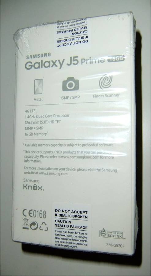 Samsung Galaxy J5 Prime 16GB SM-G570F Gold Smartphone Brand New Sealed in Original Box