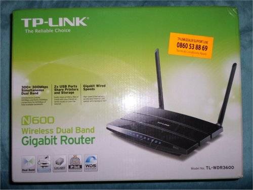 TP-Link N600 Wireless Dual Band Gigabit Router (TL-WDR3600) - 2.4Ghz and 5Ghz with Twin USB Ports