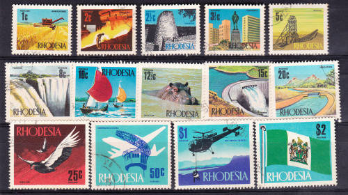 Rhodesia full sets, used, with additional printings no2,  View scans