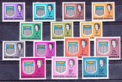 1963 Northern Rhodesia definitive full set mint previously hinged, CV R1189.00, View scans