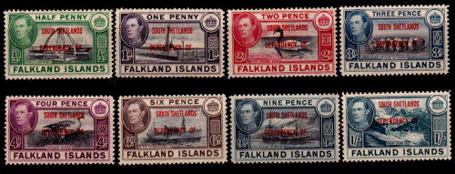 FALKLAND ISLANDS. 1944, 5 Feb, Postage Stamps Overprinted, set, mint CV+/- R 325.00 view scans