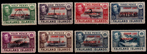 FALKLAND ISLANDS. 1944, 12 Feb, Postage Stamps Overprinted, set, mint CV+/- R 325.00 view scans
