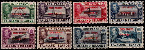 FALKLAND ISLANDS. 1944, 21 Feb, Postage Stamps Overprinted, set, mint CV+/- R 350.00 view scans