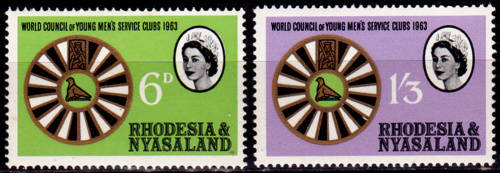 RHODESIAandNYASALAND 1963, 11 Sept, World Council YMSC, set, MH, CV R 25.00 view scans