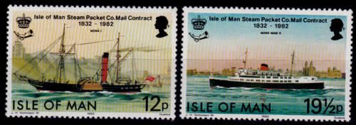 ISLE OF MAN 1982, 5 Oct. 150th Anniv Steam Packet Co, set, MH, CV +/-R 30.00 view scans