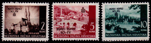 CROATIA 1942, 9 April, Prev Landscapes o/printed, set, MH, CV +/-R 35.00, view scans