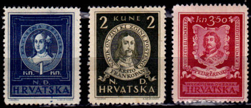 CROATIA 1943, 7 June. Famous Croatians, set, MH, CV +/-R 25.00, view scans