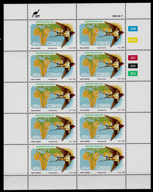 CISKEI, 1984. Migratory birds. Sheets