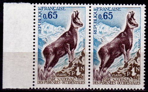 FRANCE 1971, 24 April. INAUG WESTERN PYRENEES NP, single pair, MNH CV +/-R 20.00 view scans