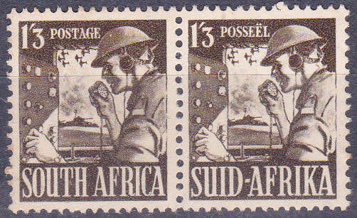 UNION OF SA, 1943. Olive-brown signaller. Single pair