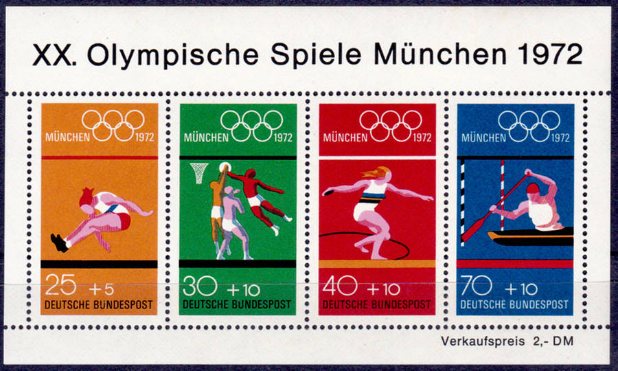 GERMANY 1972, 18 Aug. OLYMPIC GAMES - MUNICH, m/sheet, MNH, CV+/- R 55.00 view scans