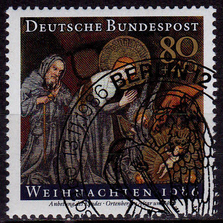 GERMANY 1986, 13 Nov. CHRISTMAS STAMPS, single, UNH, CV+/- R 30.00 view scans