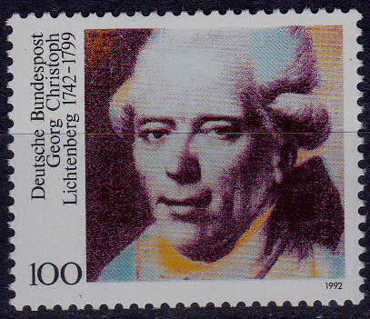 GERMANY 1992, 11 June. 250th ANNIV BIRTH GEORG C LICHTENBERG, single, MH, CV+/- R 30.00 view scans