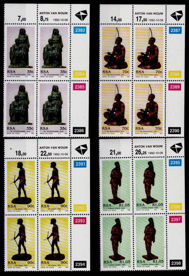 RSA 1992, 8 Oct. 130th ANNIV BIRTH ANTON VAN WOUW, set controls, MNH, CV R 80.00 view scans
