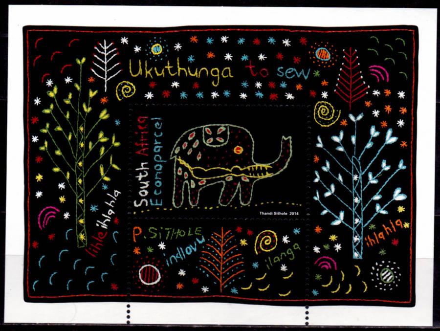 RSA 2014, 30 May. UKUTHUNGA TO SEW, minisheet, MNH, CV R 350.00 view scans